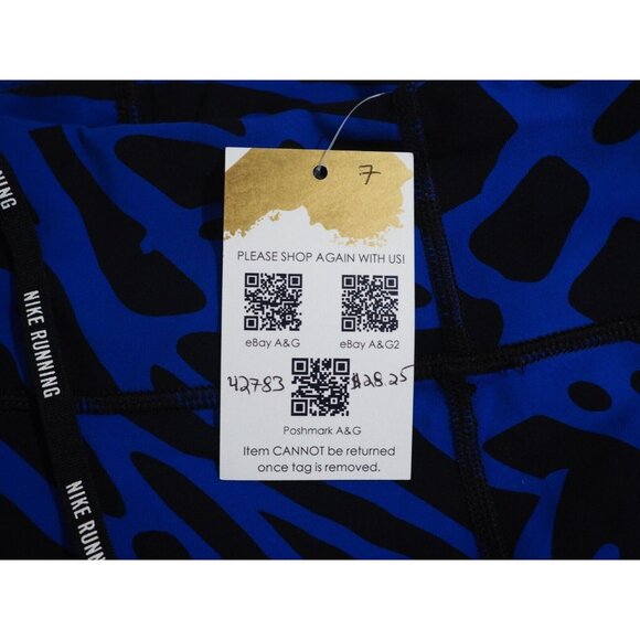 Nike Running Blue Zebra Print Leggings, Size XS - Picture 13 of 13
